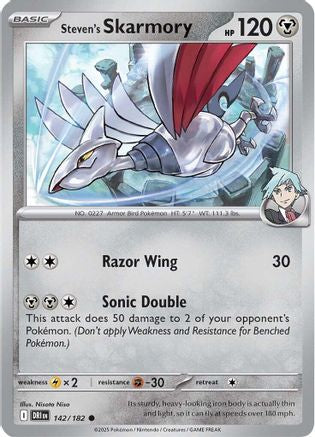 Steven's Skarmory 142/182 Reverse Holo | Destined Rivals | Pokemon Card