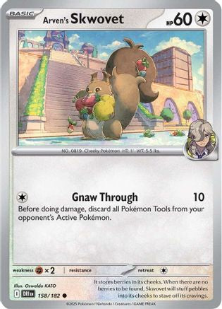 Arven's Skwovet 158/182 Reverse Holo | Destined Rivals | Pokemon Card