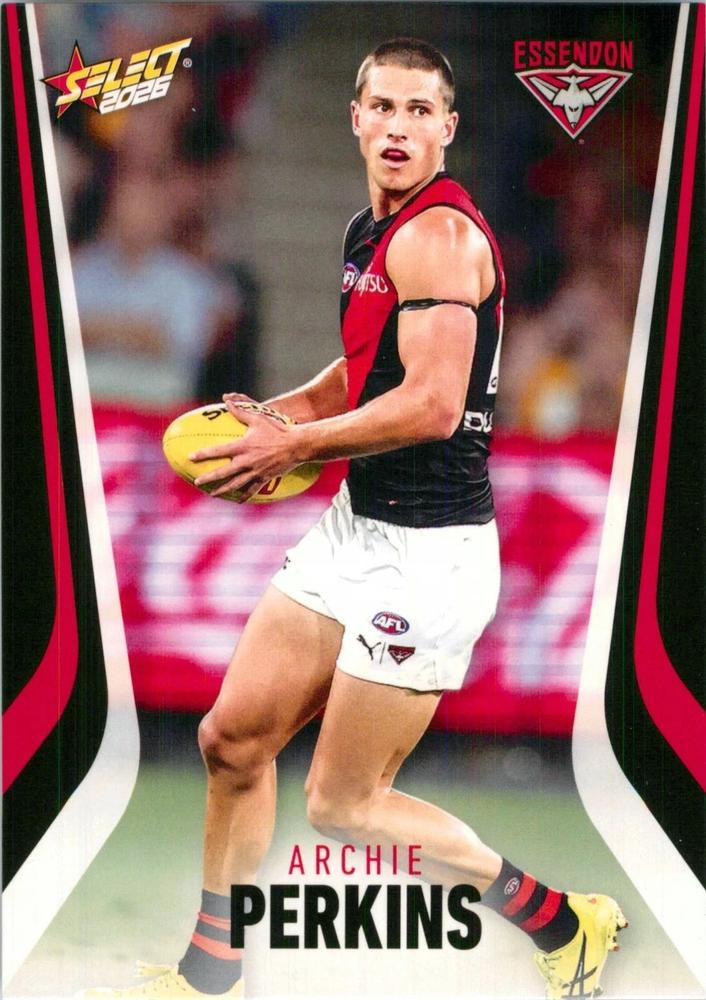 Archie Perkins #63 Essendon Bombers | 2026 Select AFL Footy Stars | Trading Card