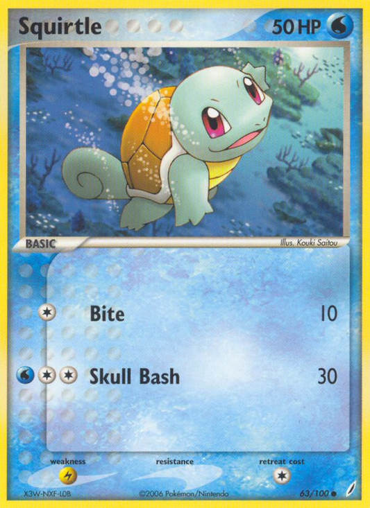 Squirtle 63/100 Common | Crystal Guardians | Pokemon Card