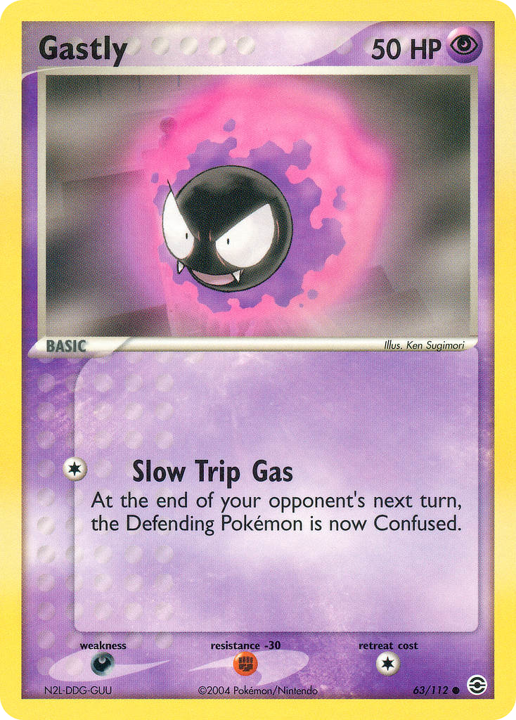 Gastly 63/112 Common | FireRed & LeafGreen | Pokemon Card