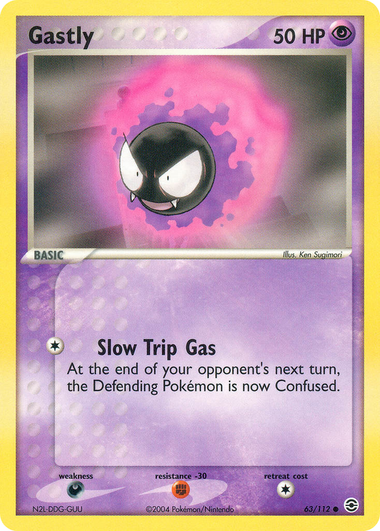 Gastly 63/112 Common | FireRed & LeafGreen | Pokemon Card