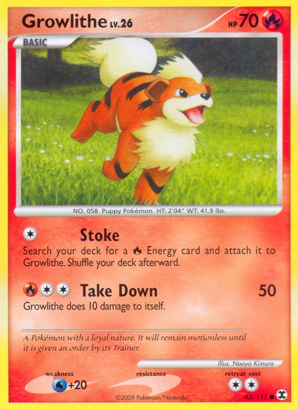 Growlithe 63/111 Common | Rising Rivals | Pokemon Card