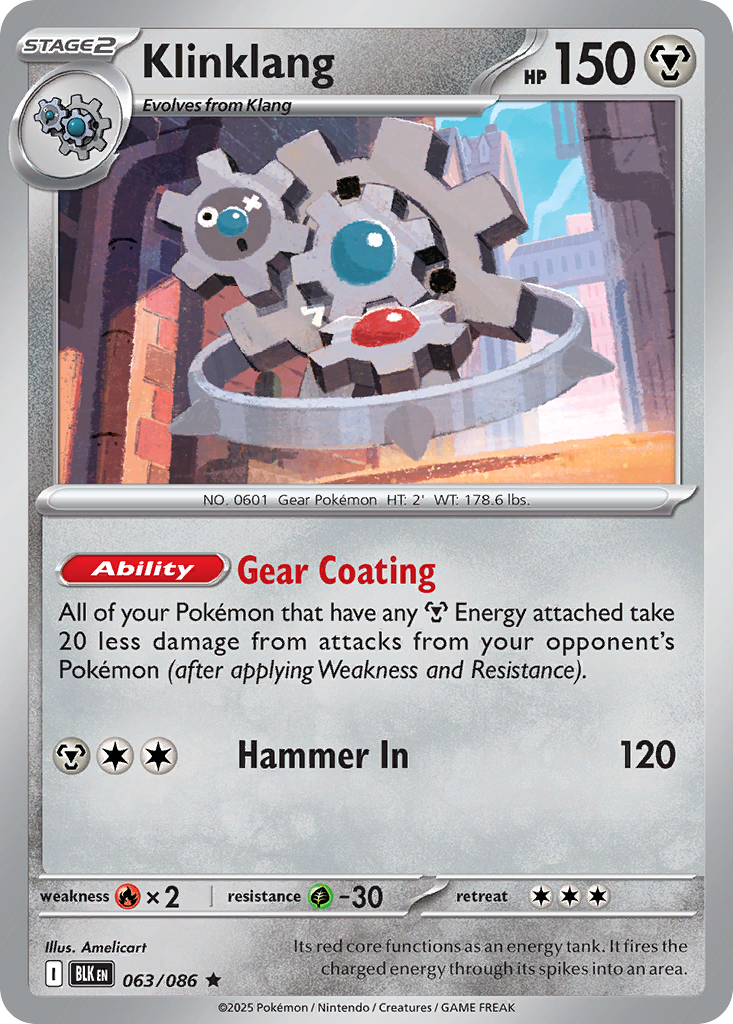 Klinklang 63/86 Rare | Black Bolt | Pokemon Card