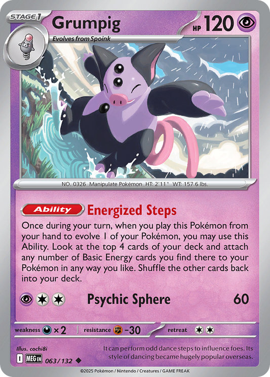 Grumpig 63/132 Uncommon | Mega Evolution | Pokemon Card