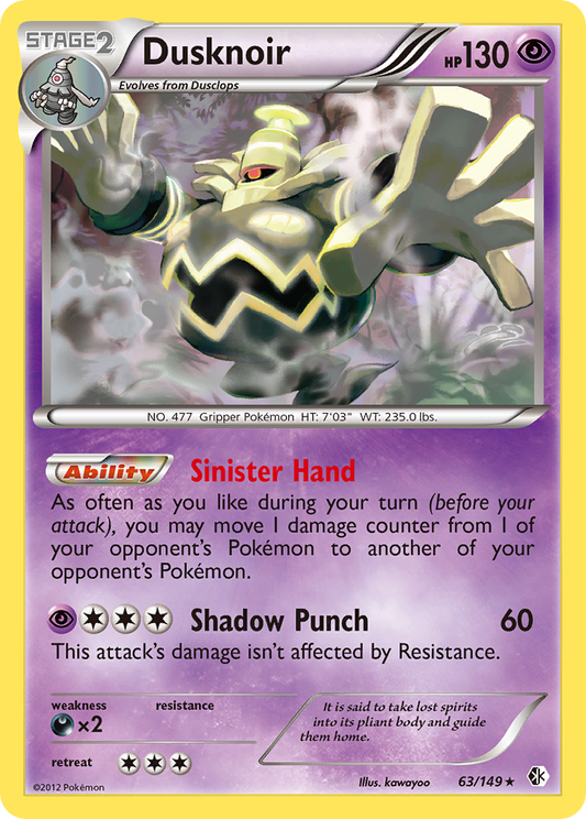 Dusknoir 63/149 Rare Holo | Boundaries Crossed | Pokemon Card