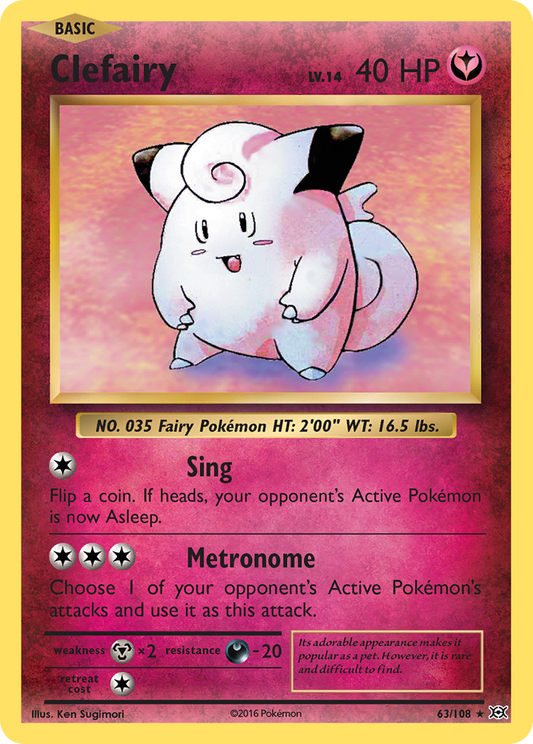 Clefairy 63/108 Rare Holo | Evolutions | Pokemon Card