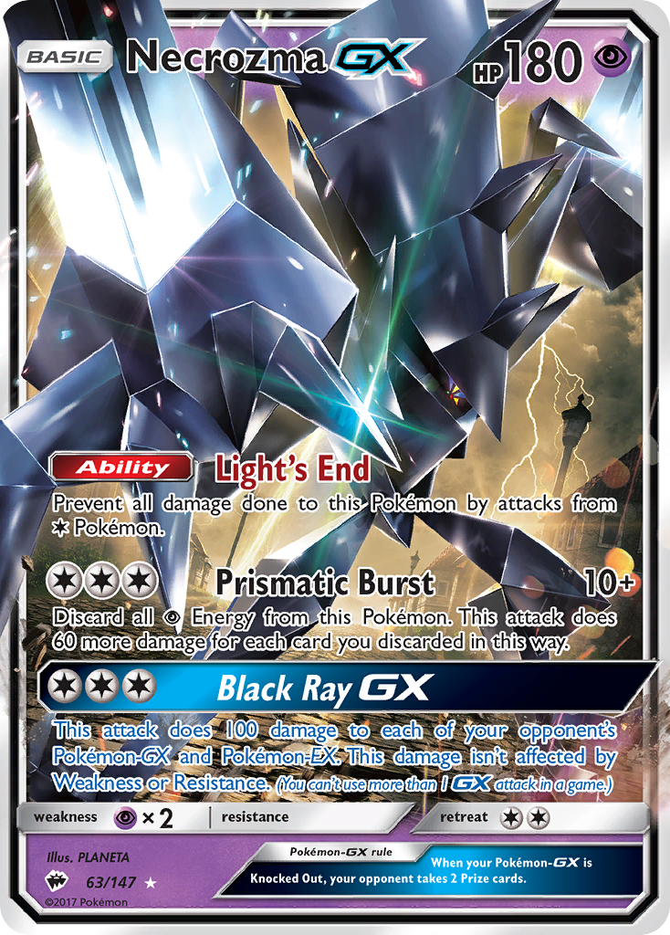 Necrozma-GX 63/147 Rare Holo GX | Burning Shadows | Pokemon Card