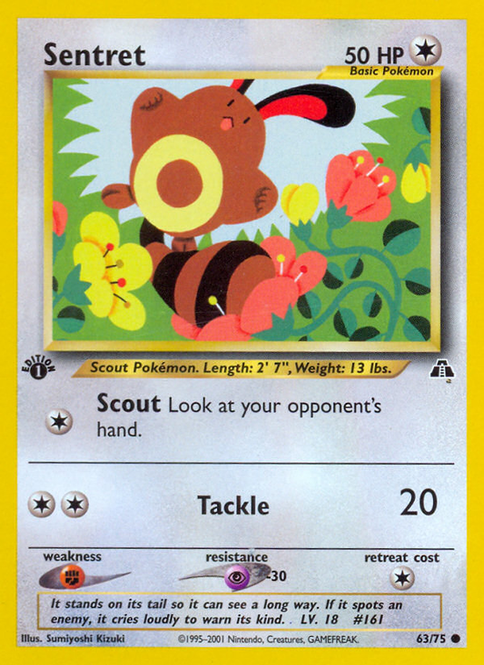 Sentret 63/75 Common | Neo Discovery | Pokemon Card
