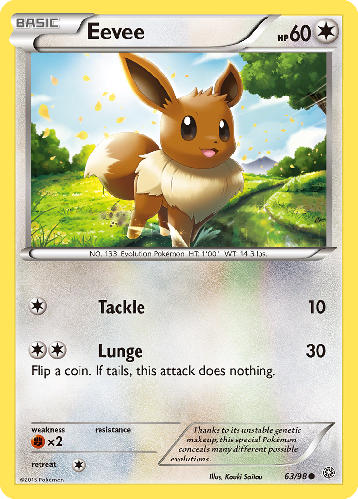 Eevee 63/98 Common | Ancient Origins | Pokemon Card