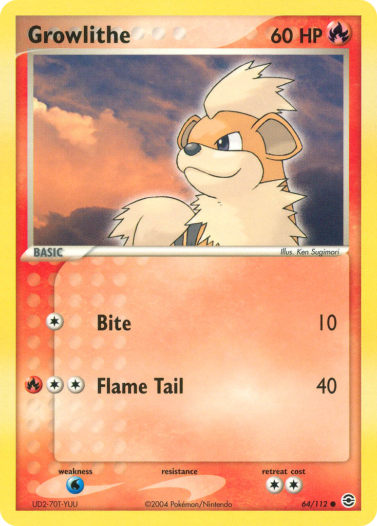 Growlithe 64/112 Common | FireRed & LeafGreen | Pokemon Card