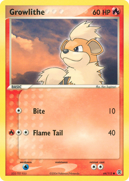 Growlithe 64/112 Common | FireRed & LeafGreen | Pokemon Card