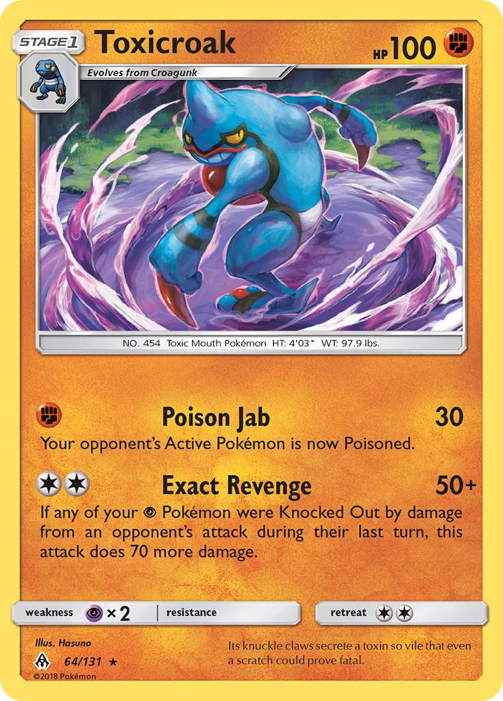 Toxicroak 64/131 Rare | Forbidden Light | Pokemon Card