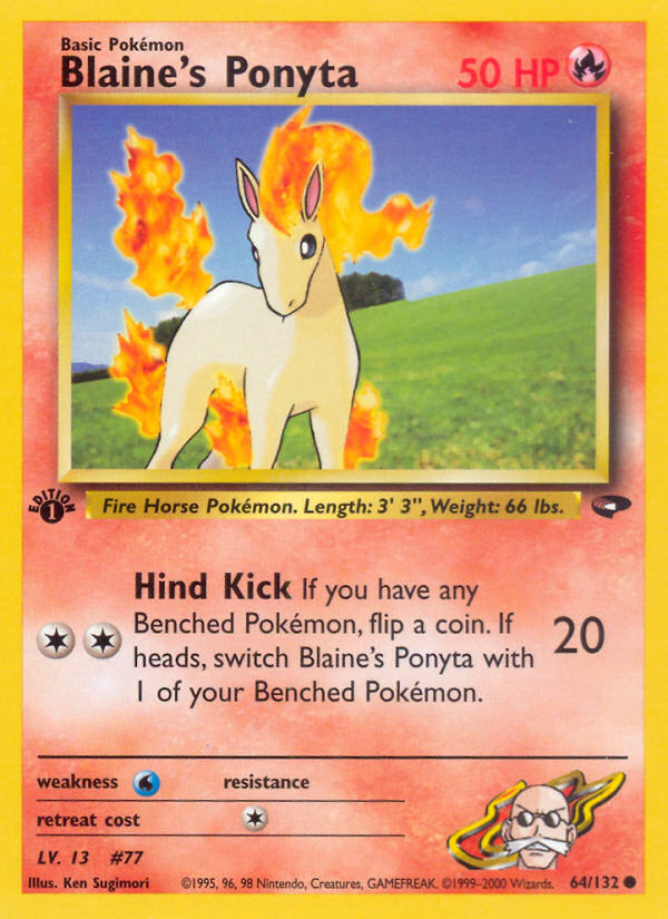 Blaine's Ponyta 64/132 Common | Gym Challenge | Pokemon Card