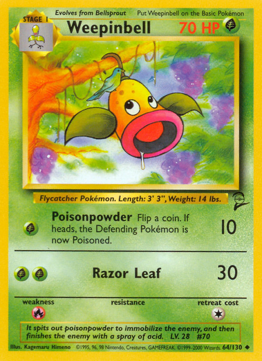 Weepinbell 64/130 Uncommon | Base Set 2 | Pokemon Card