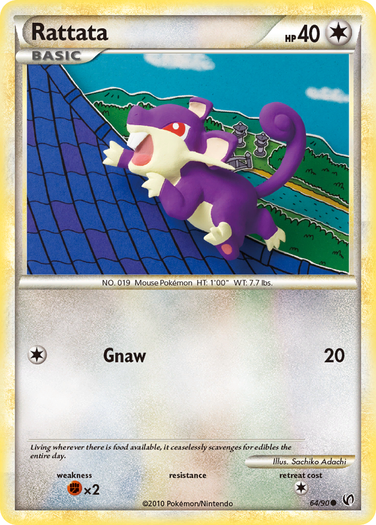 Rattata 64/90 Common | HS—Undaunted | Pokemon Card