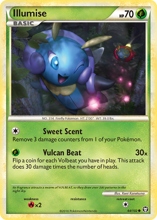 Illumise 64/102 Common | HS—Triumphant | Pokemon Card