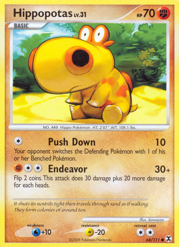 Hippopotas 64/111 Common | Rising Rivals | Pokemon Card