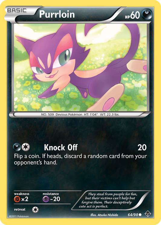 Purrloin 64/98 Common | Emerging Powers | Pokemon Card