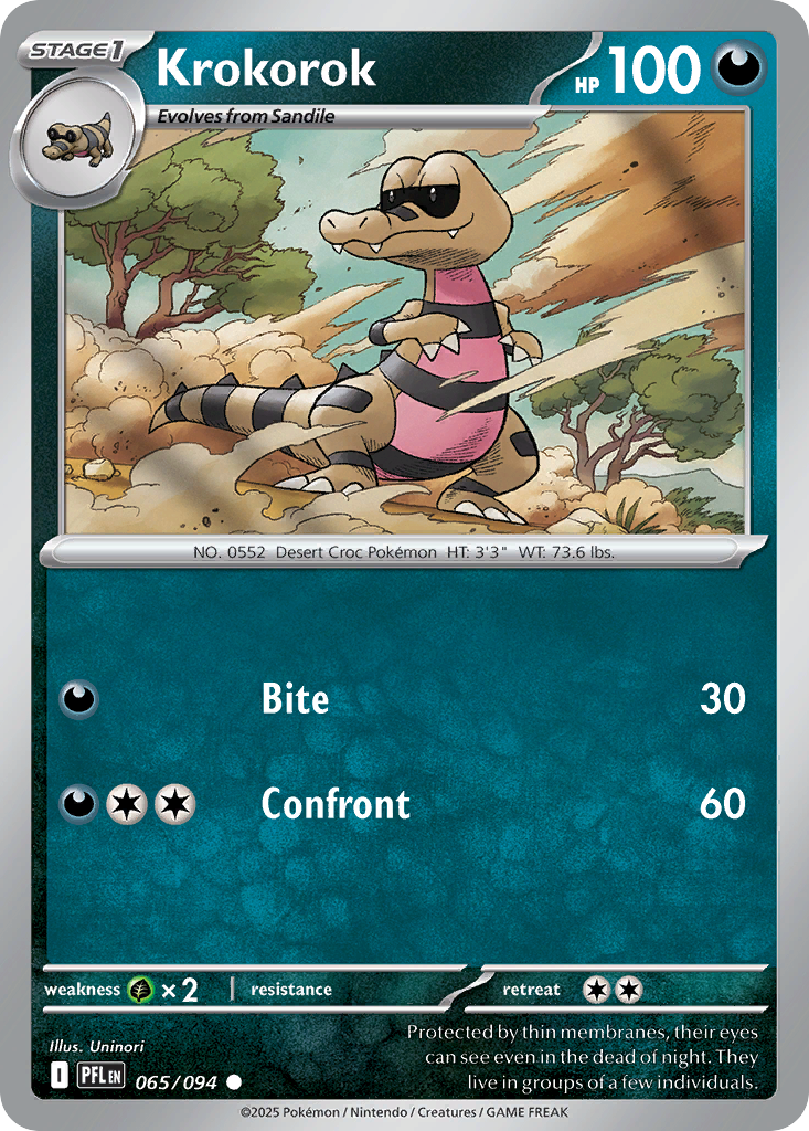 pokemon card krokorok Krokorok 65/94 Common | Phantasmal Flames