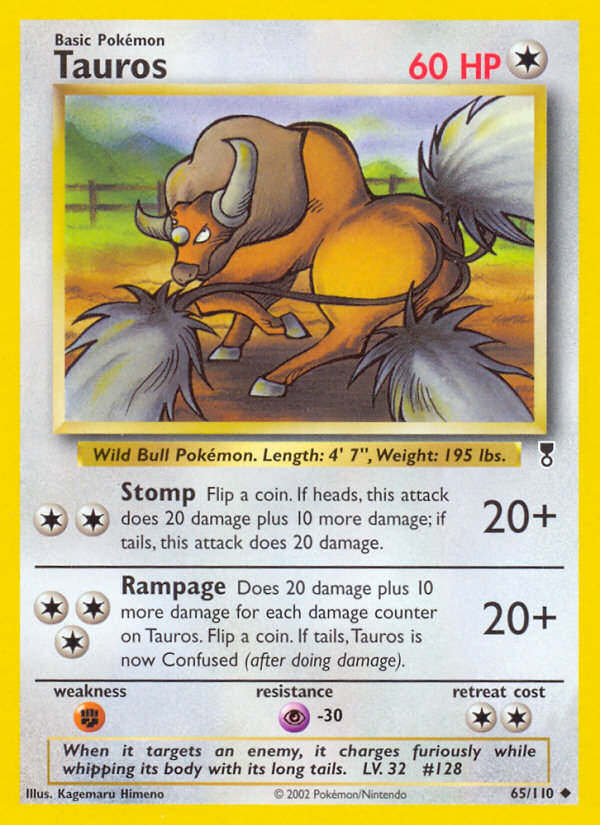 Tauros 65/110 Uncommon | Legendary Collection | Pokemon Card