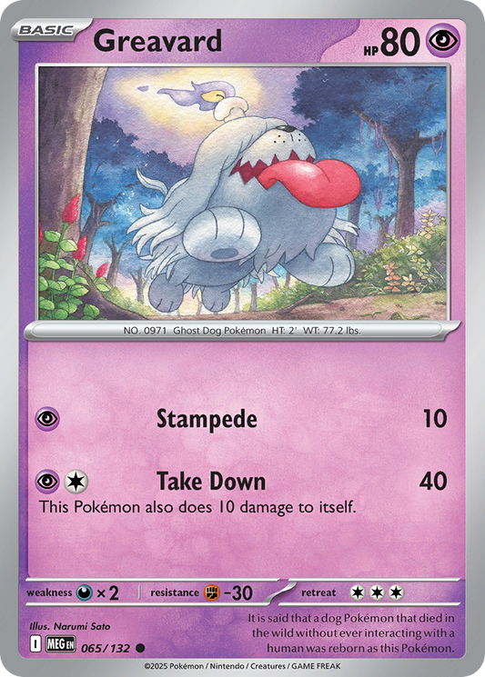 Greavard 65/132 Common | Mega Evolution | Pokemon Card