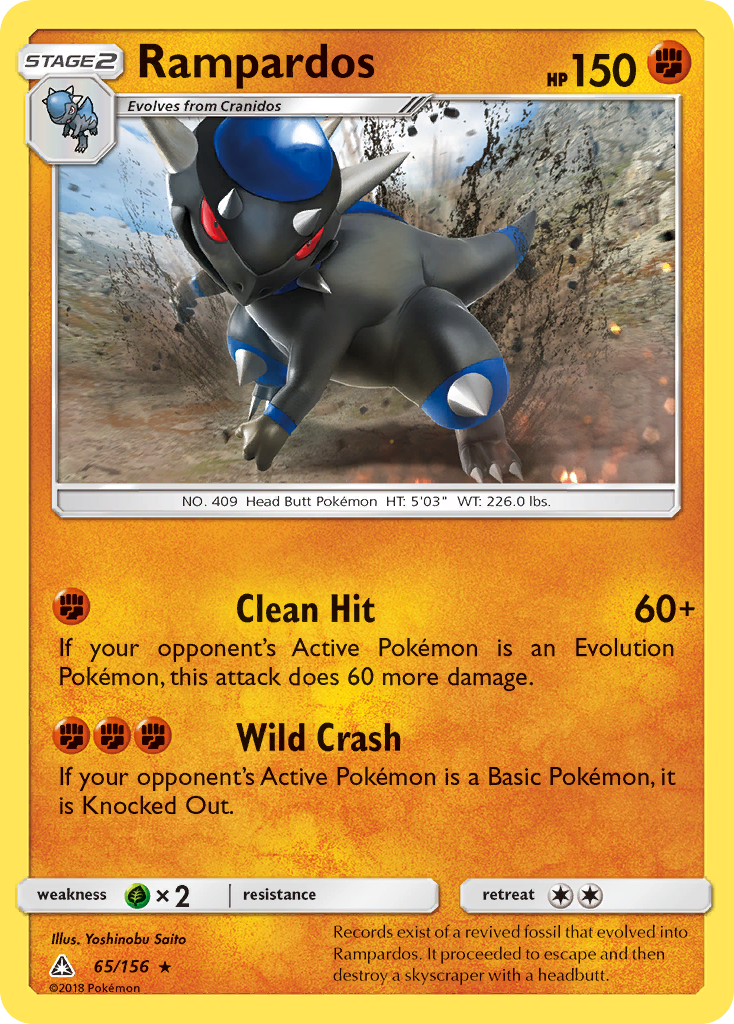 Rampardos 65/156 Rare Holo | Ultra Prism | Pokemon Card