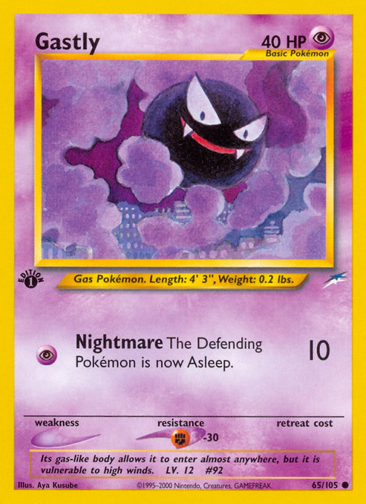 Gastly 65/105 Common | Neo Destiny | Pokemon Card