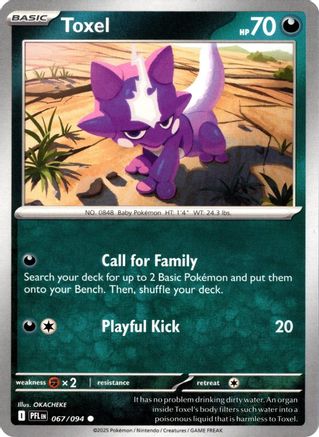 Toxel 67/94 Reverse Holo | Phantasmal Flames | Pokemon Card