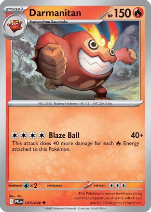 Darmanitan 16/94 Reverse Holo | Phantasmal Flames | Pokemon Card