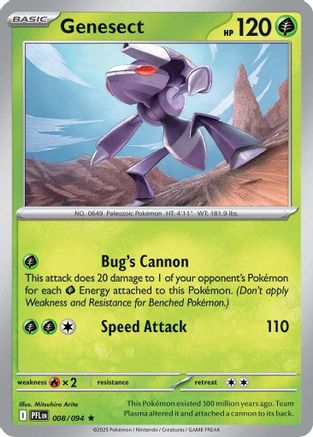 Genesect 8/94 Reverse Holo | Phantasmal Flames | Pokemon Card