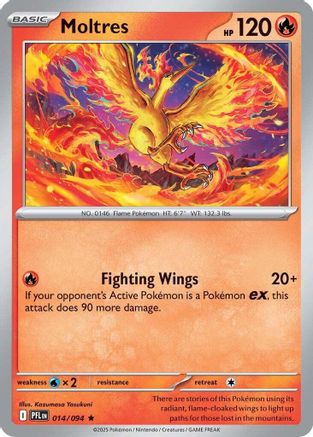 Moltres 14/94 Reverse Holo | Phantasmal Flames | Pokemon Card