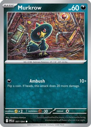 Murkrow 57/94 Reverse Holo | Phantasmal Flames | Pokemon Card
