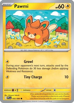 Pawmi 32/94 Reverse Holo | Phantasmal Flames | Pokemon Card