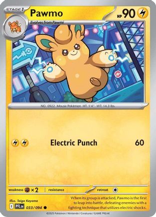 Pawmo 33/94 Reverse Holo | Phantasmal Flames | Pokemon Card