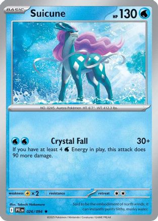 Suicune 26/94 Reverse Holo | Phantasmal Flames | Pokemon Card