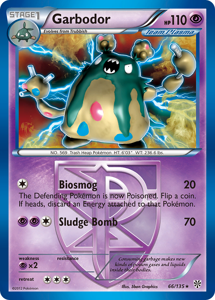 Garbodor 66/135 Rare Holo | Plasma Storm | Pokemon Card