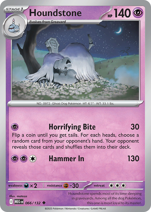 Houndstone 66/132 Uncommon | Mega Evolution | Pokemon Card