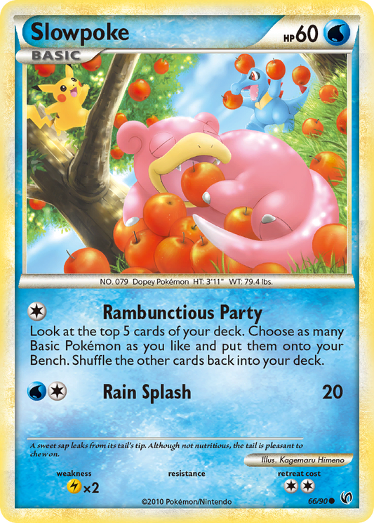 Slowpoke 66/90 Common | HS—Undaunted | Pokemon Card