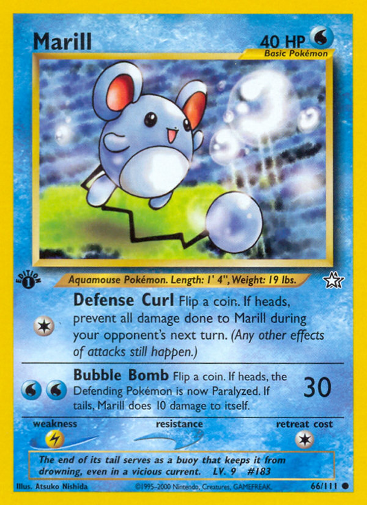 Marill 66/111 Common | Neo Genesis | Pokemon Card