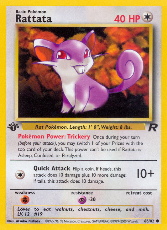 Rattata 66/82 Common | Team Rocket | Pokemon Card