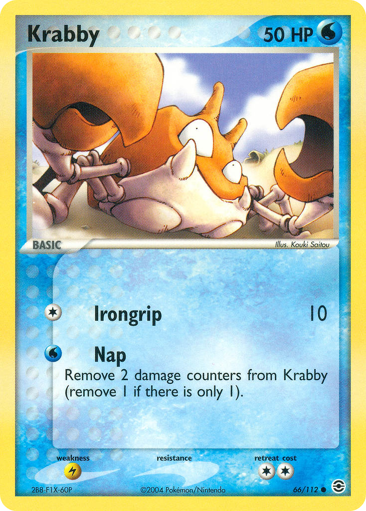 Krabby 66/112 Common | FireRed & LeafGreen | Pokemon Card