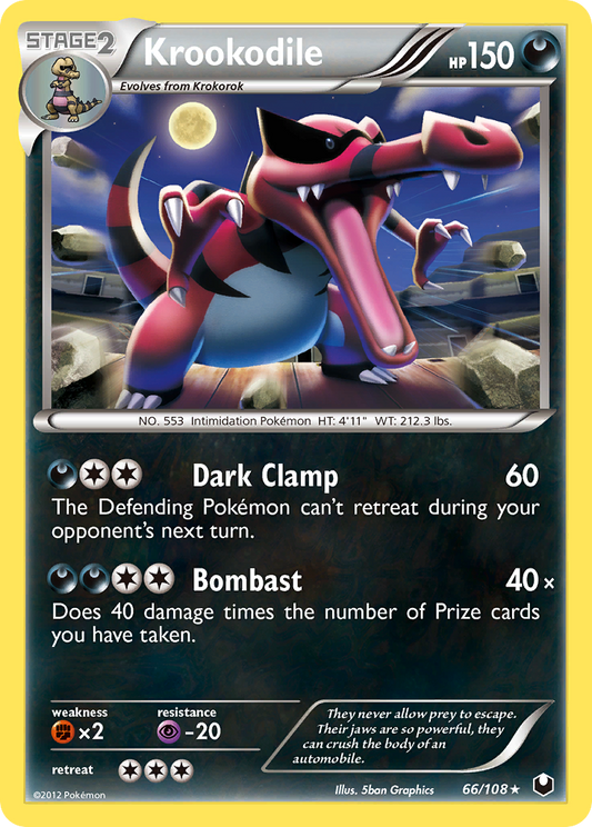 Krookodile 66/108 Rare Holo | Dark Explorers | Pokemon Card