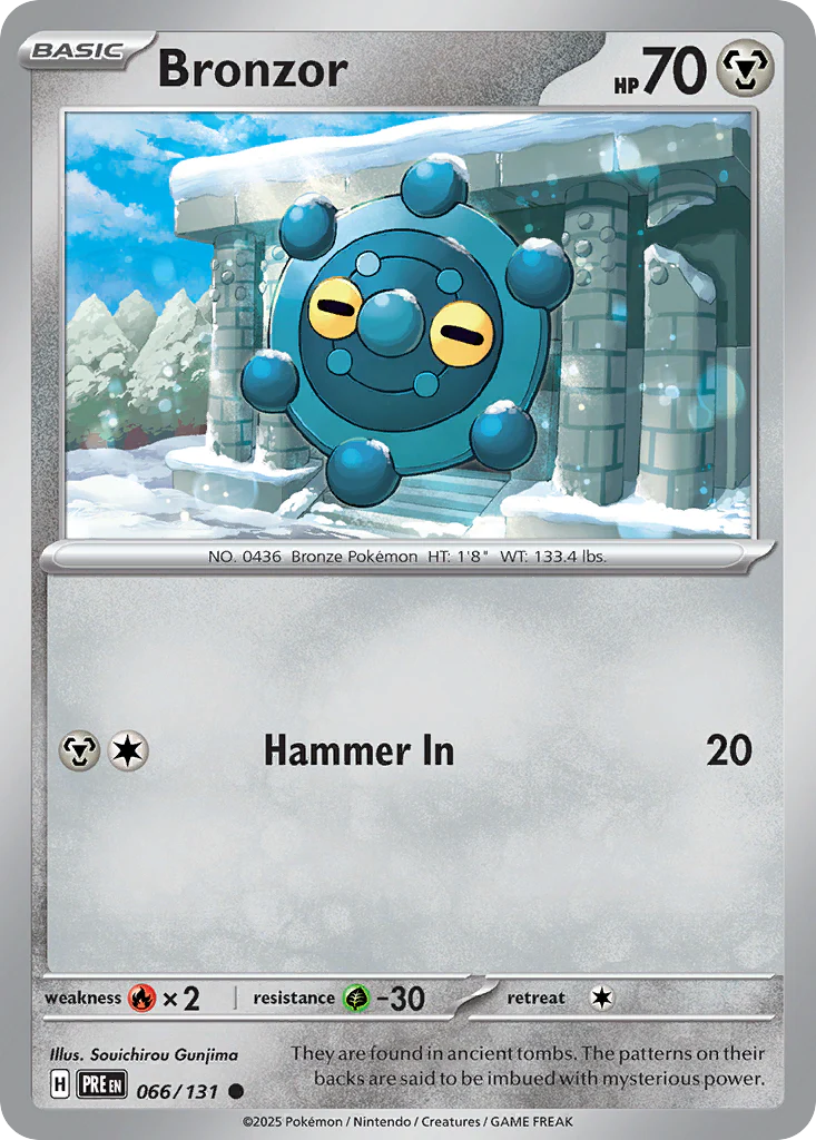 Bronzor 66/131 Reverse Holo | Prismatic Evolutions | Pokemon Card