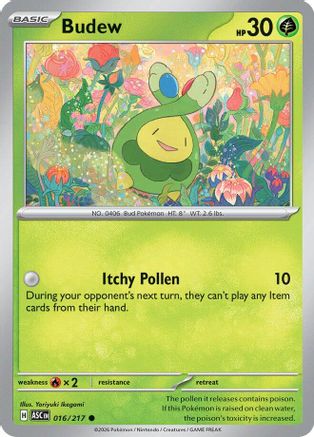 Budew 16/217 Reverse Holo | Ascended Heroes | Pokemon Card