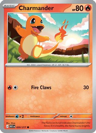 Charmander 20/217 Reverse Holo | Ascended Heroes | Pokemon Card