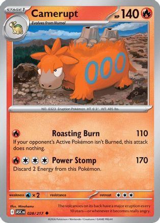 Camerupt 28/217 Reverse Holo | Ascended Heroes | Pokemon Card