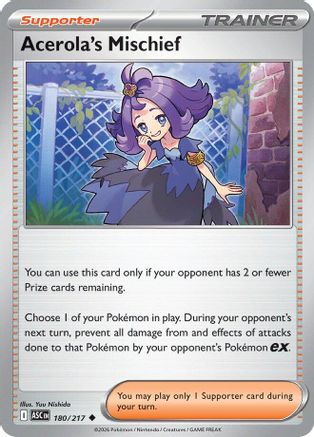 Acerola's Mischief 180/217 Reverse Holo | Ascended Heroes | Pokemon Card