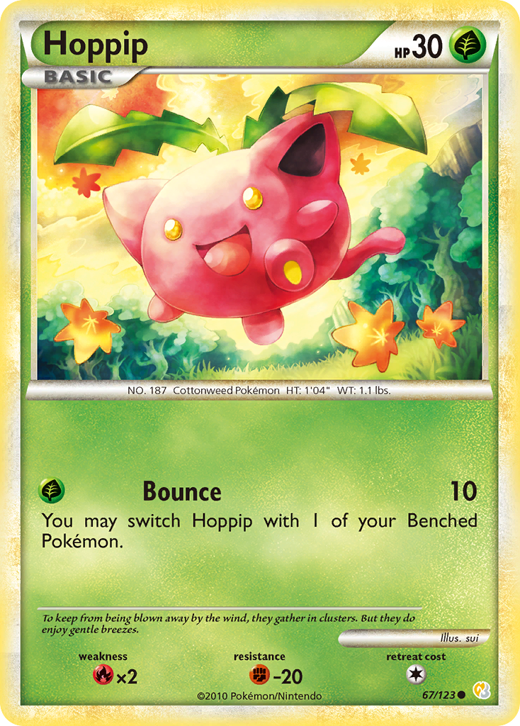 Hoppip 67/123 Common | HeartGold & SoulSilver | Pokemon Card