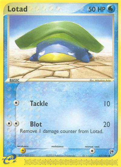 Lotad 67/100 Common | Sandstorm | Pokemon Card